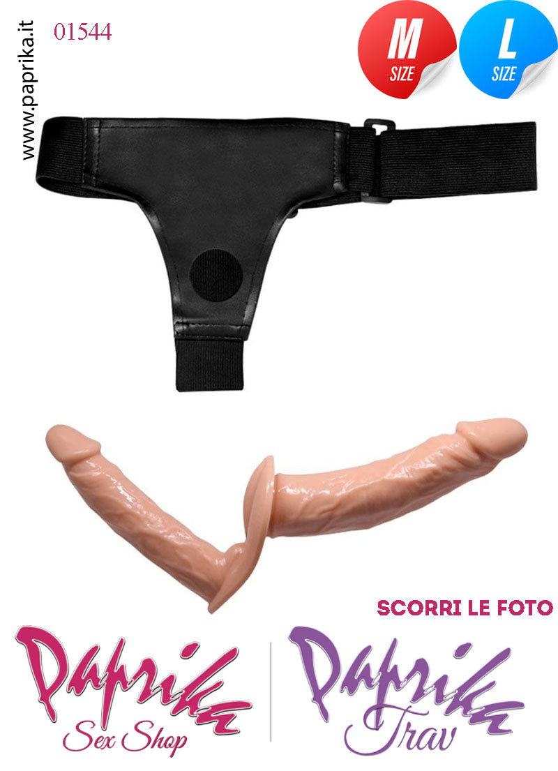 Strap-On Doppio Large TPR Morbido Non Vibrante Mutanda Regolabile Strap-On Doppio Large TPR Morbido Non Vibrante Mutanda Regolabile