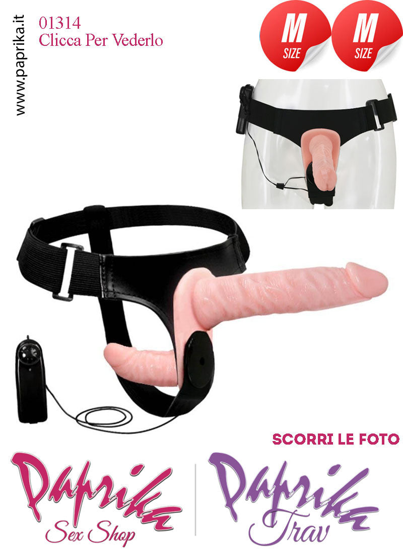 Strap-On Doppio Medium TPR Morbido Vibrante Mutanda Regolabile Strap-On Doppio Medium TPR Morbido Vibrante Mutanda Regolabile