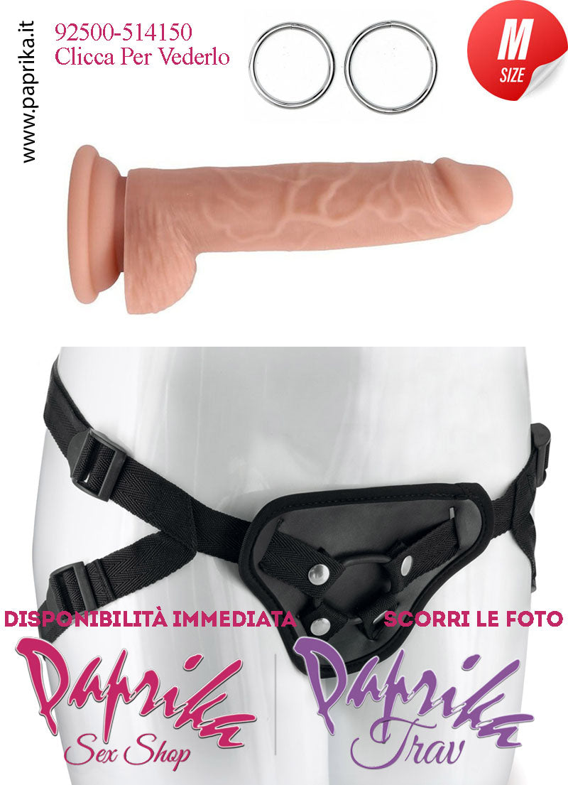 Strap-On Fallo Medium Non Vibrante Unisex 15 cm Ø 35 Silicone Realistico Strap-On Fallo Medium Non Vibrante Unisex 15 cm Ø 35 Silicone Realistico