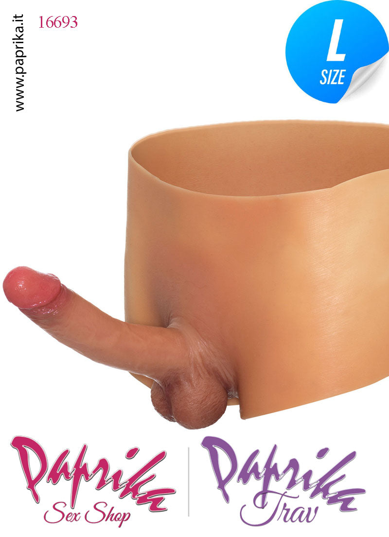 Strap-On Mutanda Silicone Aderente Fallo Pieno Flessibile 18 cm Ø 38 Non Vibrante Strap-On Mutanda Silicone Aderente Fallo Pieno Flessibile 18 cm Ø 38 Non Vibrante