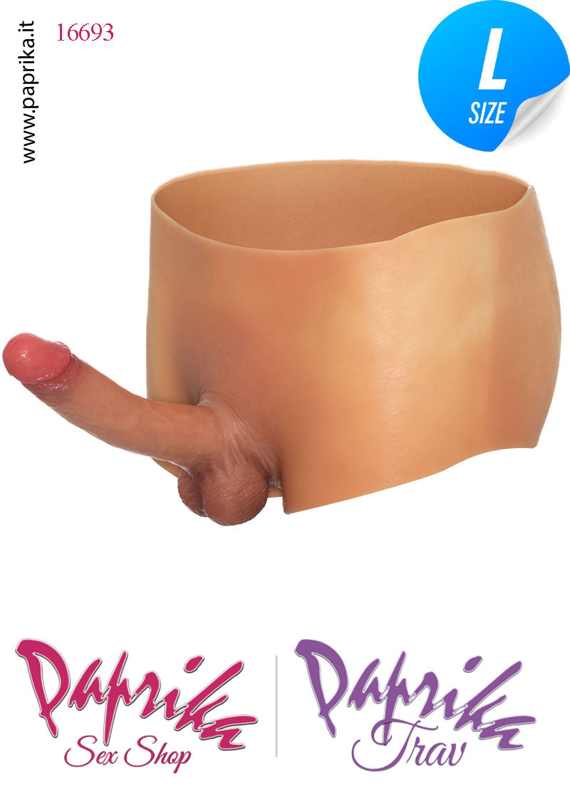 Strap-On Mutanda Silicone Aderente Fallo Pieno Flessibile 18 cm Ø 38 Non Vibrante Strap-On Mutanda Silicone Aderente Fallo Pieno Flessibile 18 cm Ø 38 Non Vibrante