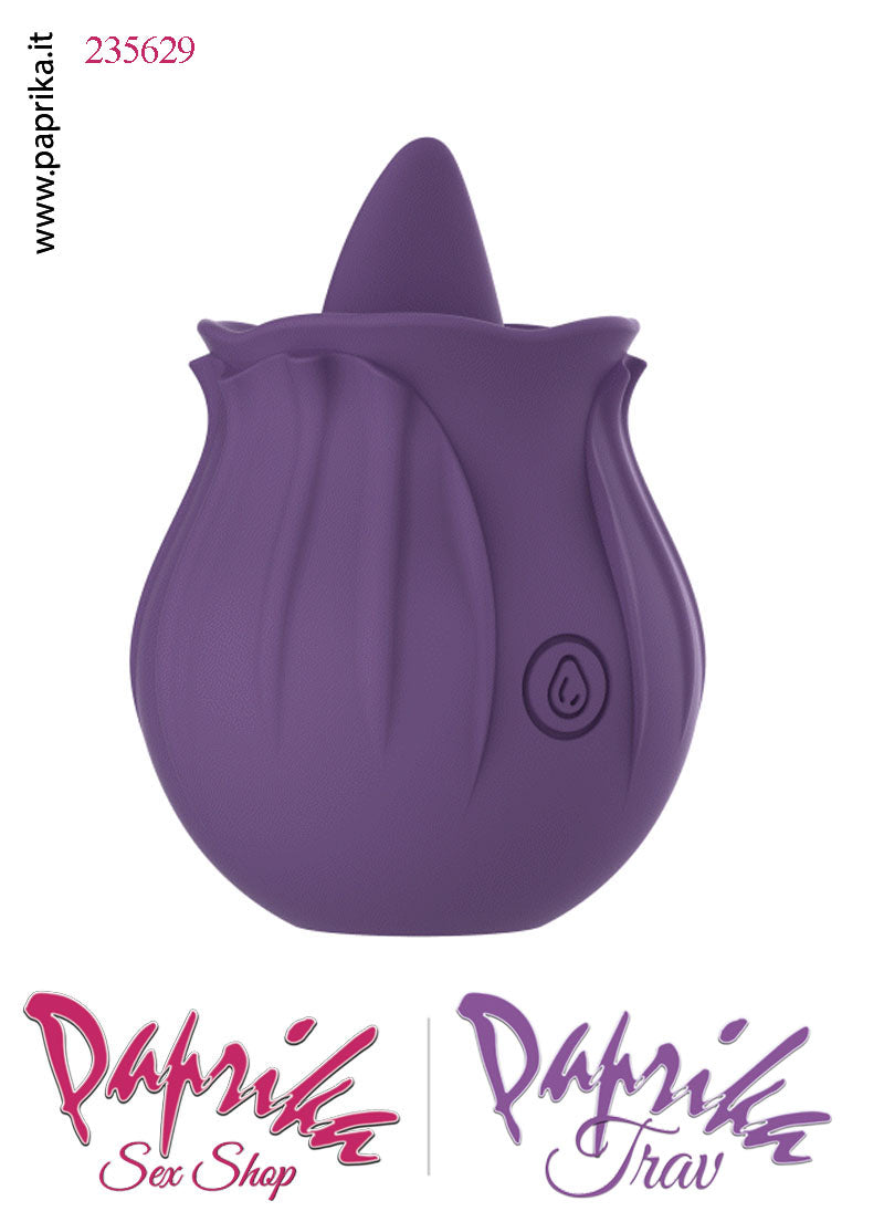 Vibratore Clitoride Lingua Silicone 10 Velocità Forma Fiore Vibratore Clitoride Lingua Silicone 10 Velocità Forma Fiore