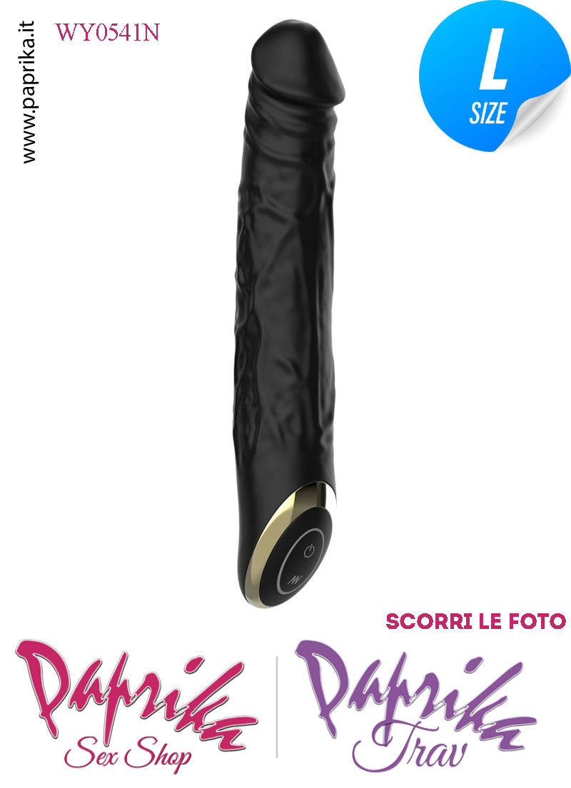 Vibratore Silicone Nero Flessibile Venature 10 Velocità Unisex 22 cm Ø 37 Vibratore Silicone Nero Flessibile Venature 10 Velocità Unisex 22 cm Ø 37