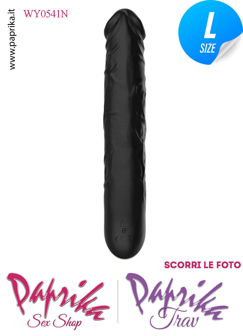 Vibratore Silicone Nero Flessibile Venature 10 Velocità Unisex 22 cm Ø 37 Vibratore Silicone Nero Flessibile Venature 10 Velocità Unisex 22 cm Ø 37