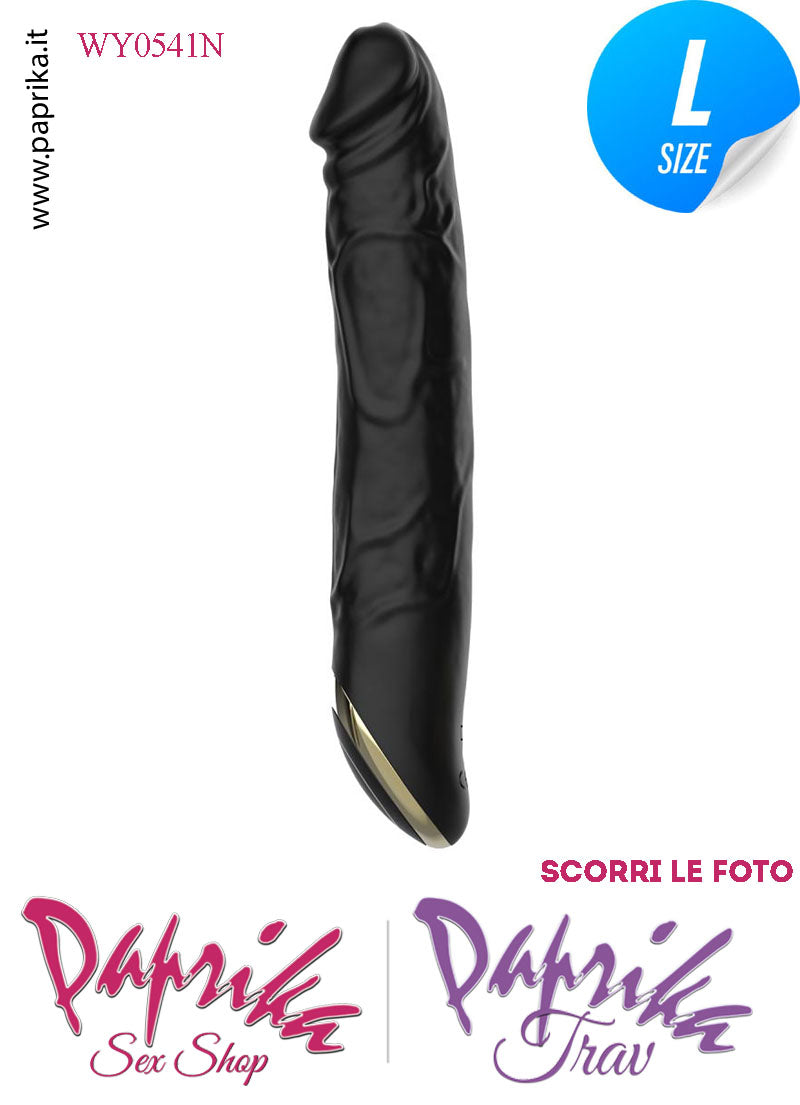 Vibratore Silicone Nero Flessibile Venature 10 Velocità Unisex 22 cm Ø 37 Vibratore Silicone Nero Flessibile Venature 10 Velocità Unisex 22 cm Ø 37