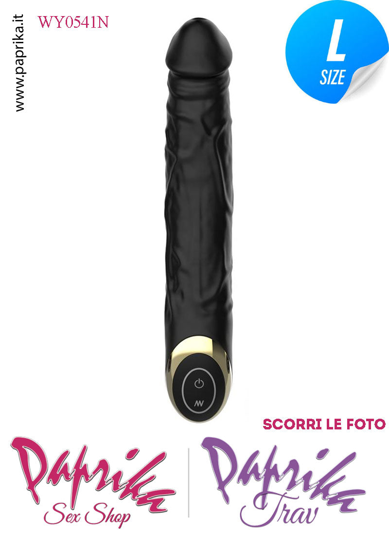 Vibratore Silicone Nero Flessibile Venature 10 Velocità Unisex 22 cm Ø 37 Vibratore Silicone Nero Flessibile Venature 10 Velocità Unisex 22 cm Ø 37