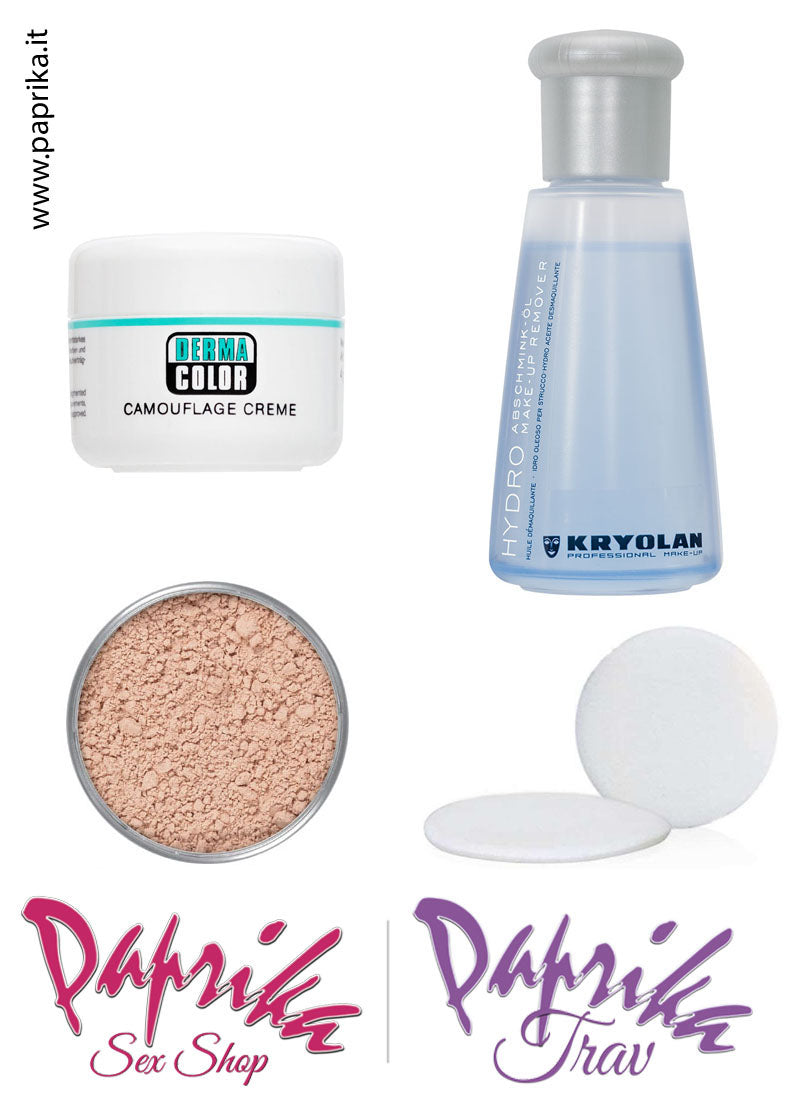 Kit Copribarba Kryolan 4 Pezzi Camouflage Grande - Cipria - Puff - Struccante Kit Copribarba Kryolan 4 Pezzi Camouflage Grande - Cipria - Puff - Struccante