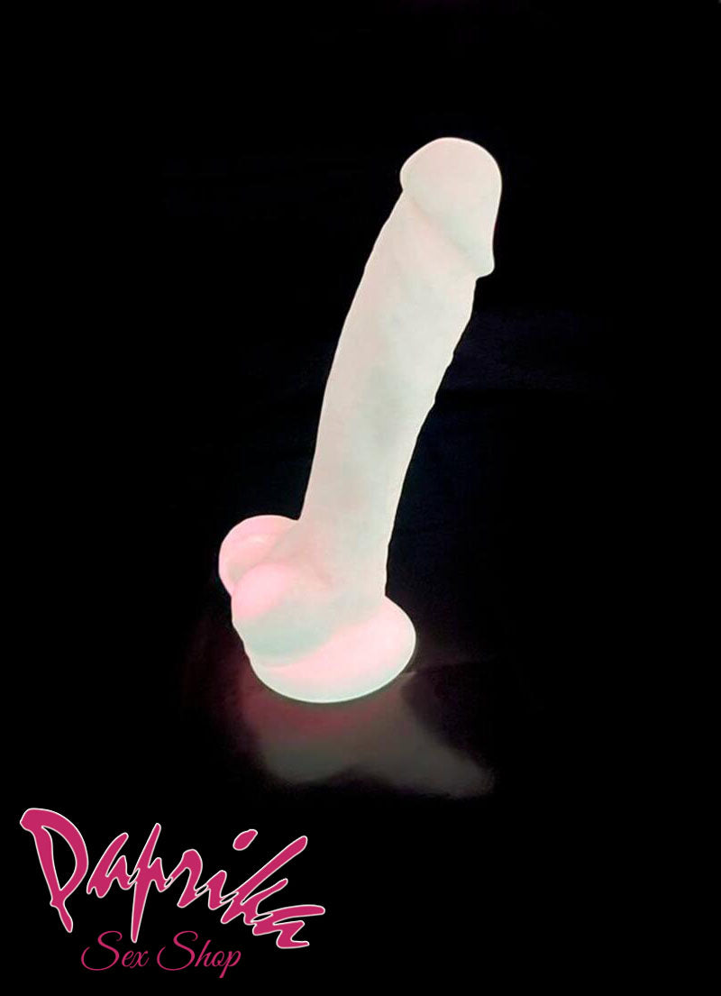 Fallo Testicoli 19 cm Ø 38 Fosforescente Ventosa Silicone Termoreattivo Riscaldabile Fallo Testicoli 19 cm Ø 38 Fosforescente Ventosa Silicone Termoreattivo Riscaldabile