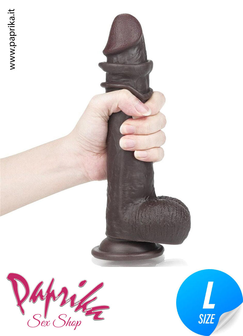 Fallo Testicoli TPE Morbido Pelle Mobile 21 cm Ø 40 Ventosa Non Vibrante Fallo Testicoli TPE Morbido Pelle Mobile 21 cm Ø 40 Ventosa Non Vibrante