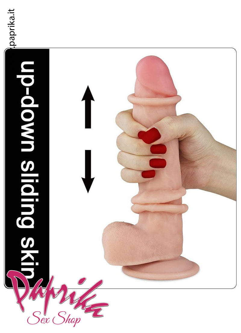 Fallo Testicoli TPE Morbido Pelle Mobile 21 cm Ø 40 Ventosa Non Vibrante Fallo Testicoli TPE Morbido Pelle Mobile 21 cm Ø 40 Ventosa Non Vibrante