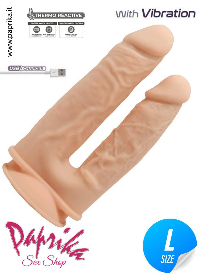 Fallo Doppio Vibrante 15/18 cm Ø 33/40 Ventosa Ricarica Usb Fallo Doppio Vibrante 15/18 cm Ø 33/40 Ventosa Ricarica Usb