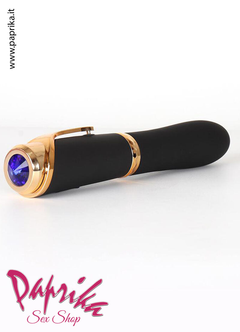 Vibratore Penna Stilografica Silicone Nero Gioiello Blu 10 Velocità Vibratore Penna Stilografica Silicone Nero Gioiello Blu 10 Velocità