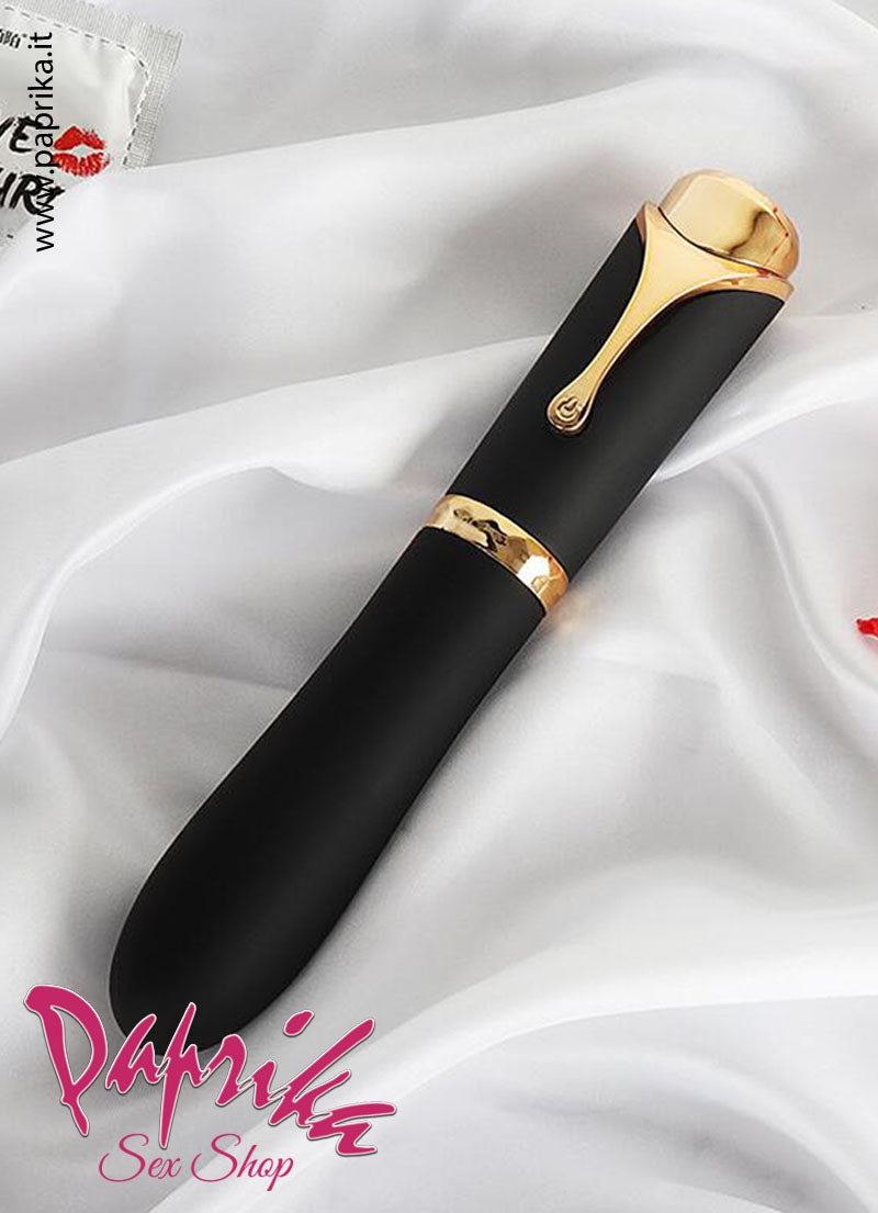 Vibratore Penna Stilografica Silicone Nero Gioiello Blu 10 Velocità Vibratore Penna Stilografica Silicone Nero Gioiello Blu 10 Velocità