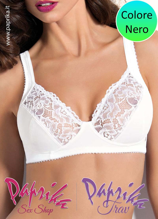 Reggiseno Liscio Coprente Inserto Pizzo Non Imbottito