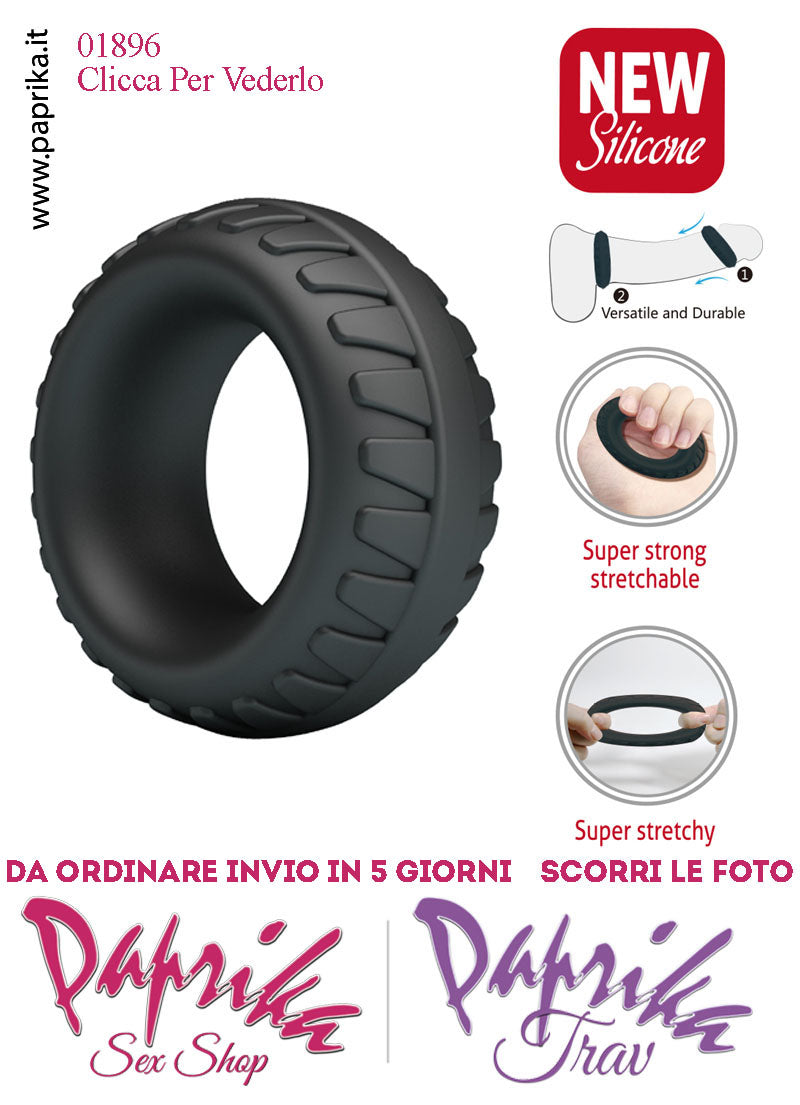 Anello Fallico Elasticizzato Lavorato Ritardante Mantenimento Erezione Silicone