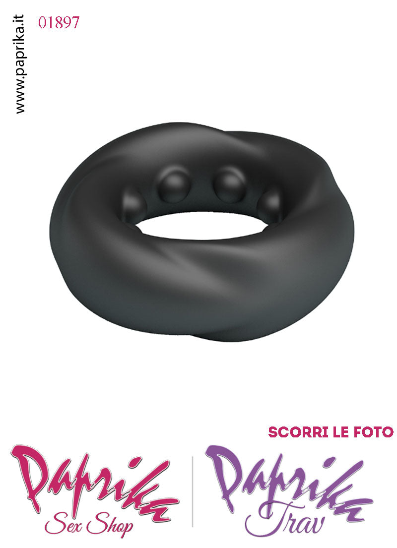 Anello Fallico Elasticizzato Punte Interne Ritardante Mantenimento Erezione Silicone