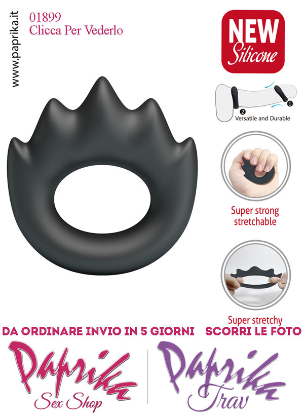 Anello Fallico Elasticizzato Punte Superiori Ritardante Mantenimento Erezione Silicone