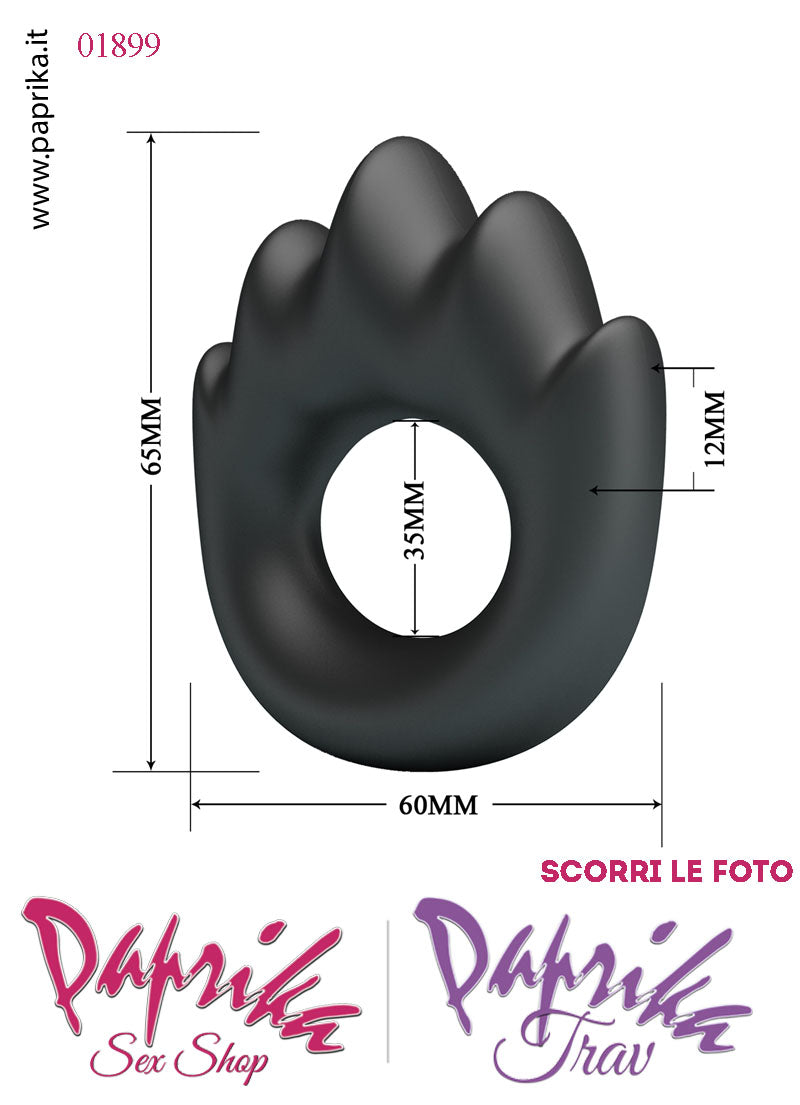 Anello Fallico Elasticizzato Punte Superiori Ritardante Mantenimento Erezione Silicone