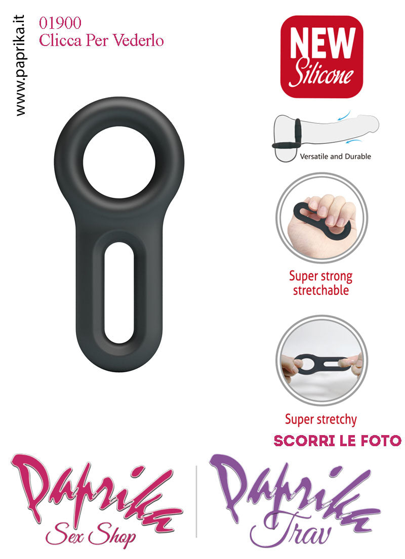 Anello Fallico Elasticizzato Doppio Ritardante e Mantenimento Erezione Silicone