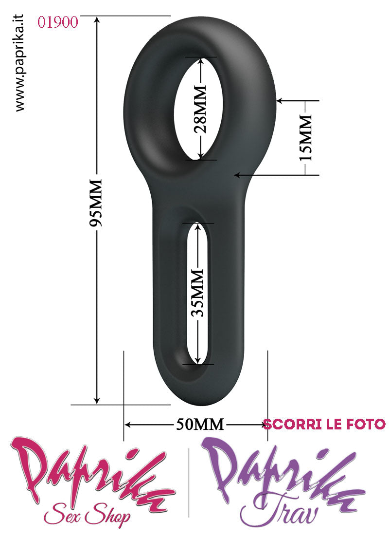 Anello Fallico Elasticizzato Doppio Ritardante e Mantenimento Erezione Silicone