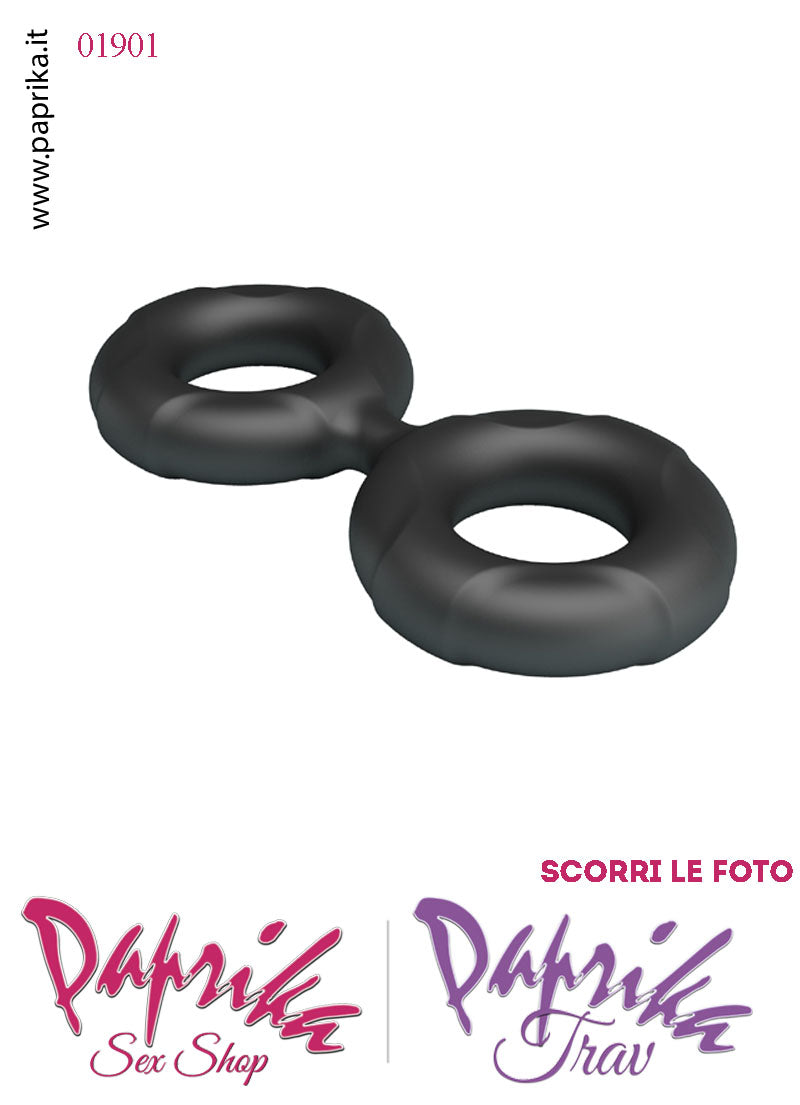Anello Fallico Doppio Elasticizzato Ritardante e Mantenimento Erezione Silicone