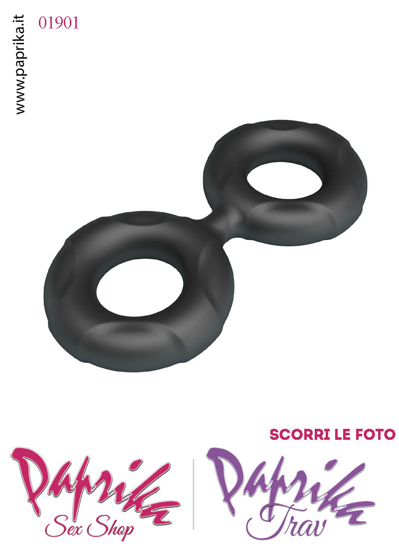 Anello Fallico Doppio Elasticizzato Ritardante e Mantenimento Erezione Silicone