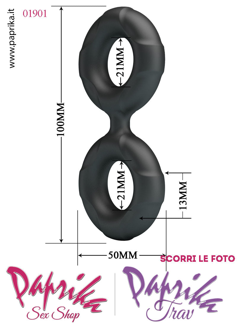 Anello Fallico Doppio Elasticizzato Ritardante e Mantenimento Erezione Silicone