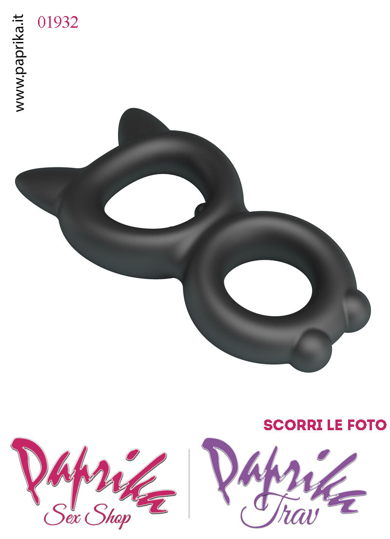 Anello Fallico Elasticizzato Punte Doppio Ritardante e Mantenimento Erezione Silicone
