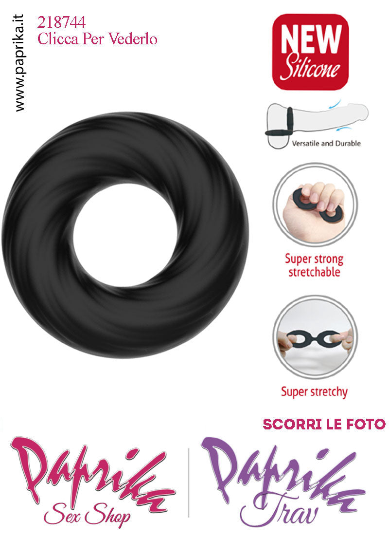 Anello Fallico Elasticizzato Lavorato Ritardante Mantenimento Erezione Silicone