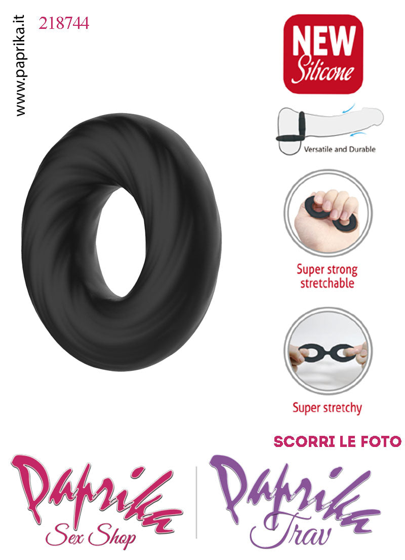 Anello Fallico Elasticizzato Lavorato Ritardante Mantenimento Erezione Silicone