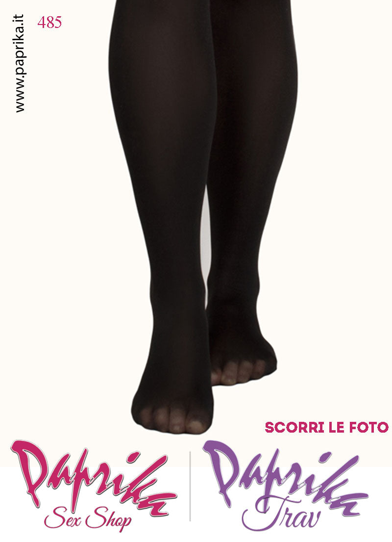 Autoreggenti Nudo Nero Coprenti Velate Motivo Righe Nere XXL Curvy