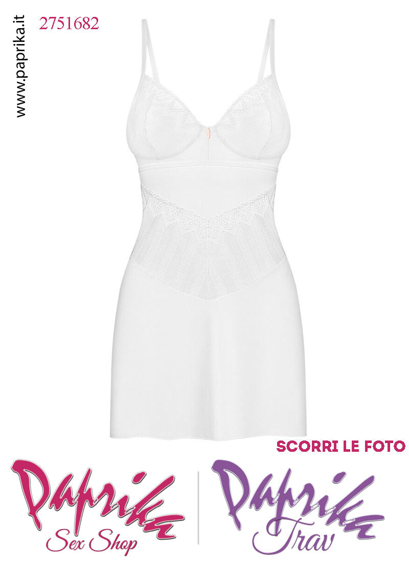Baby Doll Chemise Sexy Aderente Ferretto Tulle Raso Perizoma