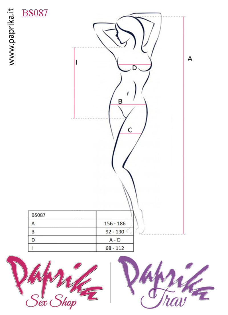 Body Sexy Rete Larga Lavorata Apertura Cavallo Inserto Rete Larga
