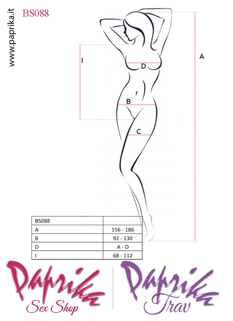 Body Sexy Rete Lavorata Chiuso Inserto Centrale Rete Larga