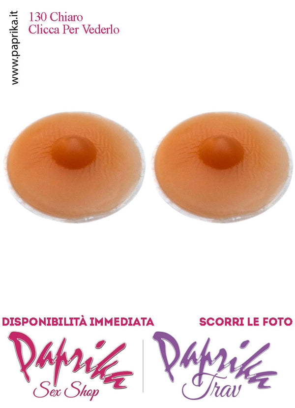 Coppia Capezzoli Chiari Adesivi Ricambio Per Seni Silicone