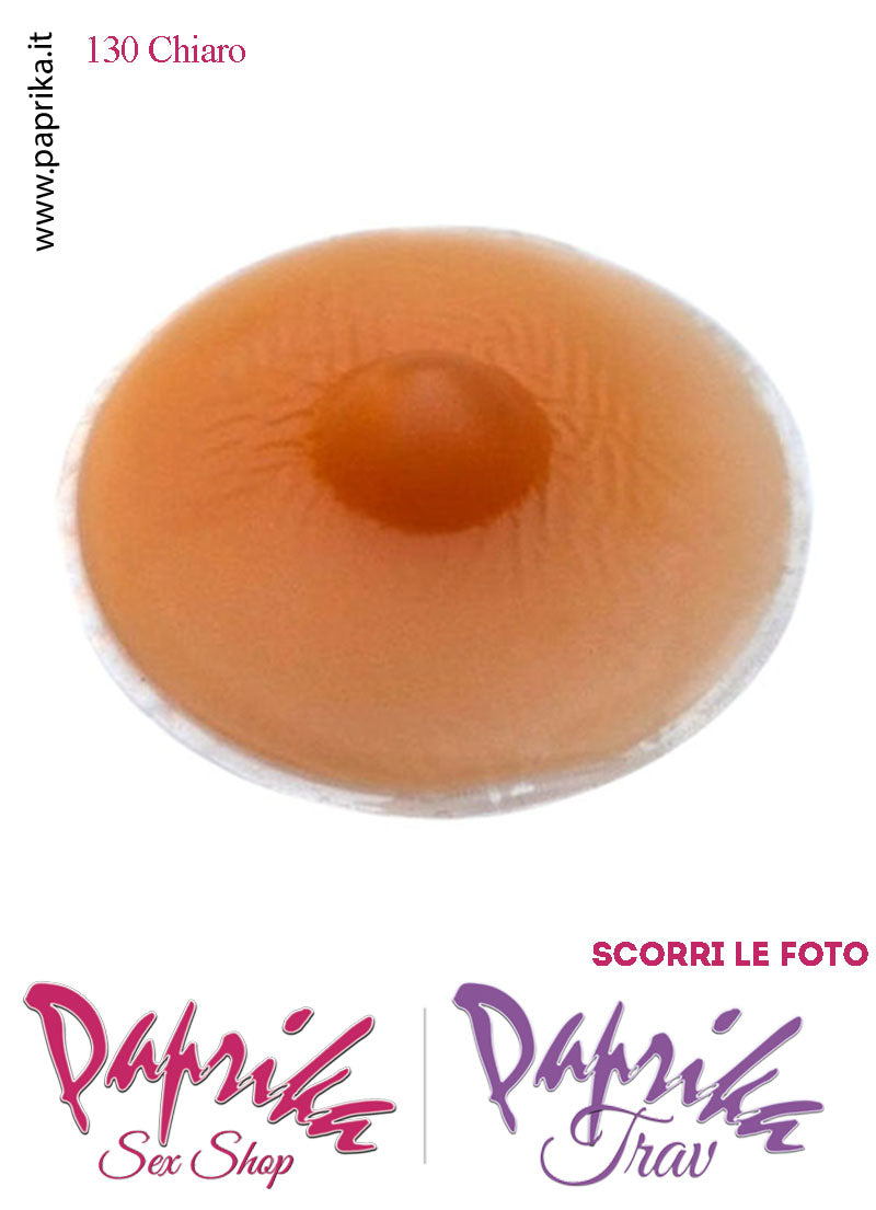 Coppia Capezzoli Chiari Adesivi Ricambio Per Seni Silicone