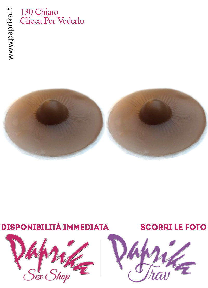 Coppia Capezzoli Scuri Adesivi Ricambio Per Seni Silicone