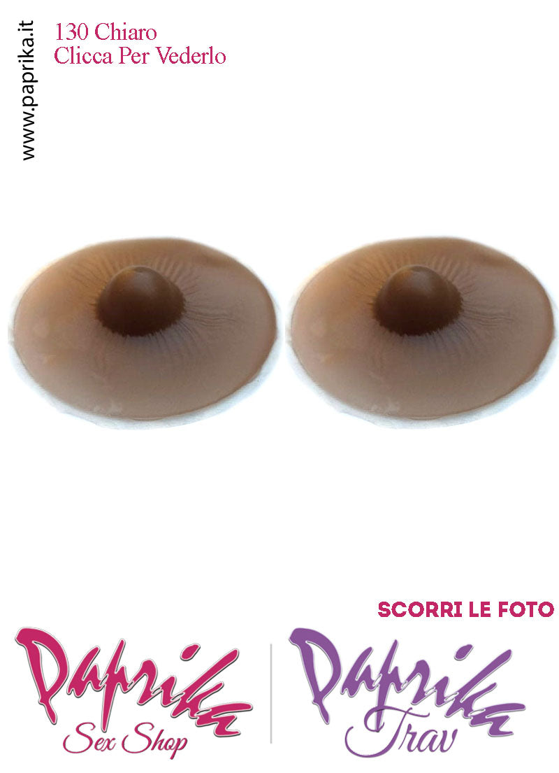 Coppia Capezzoli Scuri Adesivi Ricambio Per Seni Silicone
