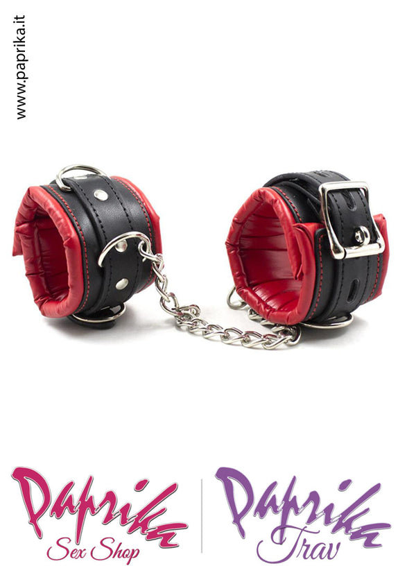 Cavigliere Alte Ecopelle Bicolore Anello Moschettone Catenella