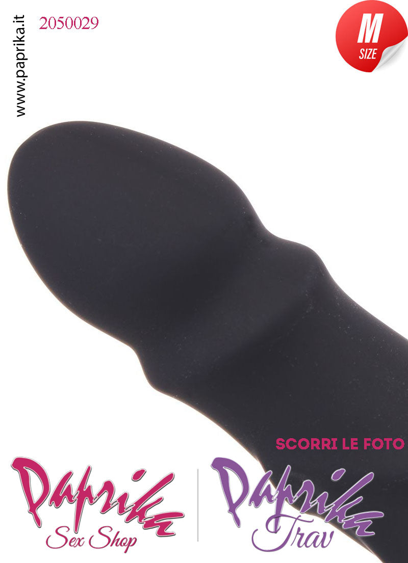 Fallo Dildo Unisex Medium Silicone Nero Venature Non Vibrante 14 cm Ø 35 Ventosa