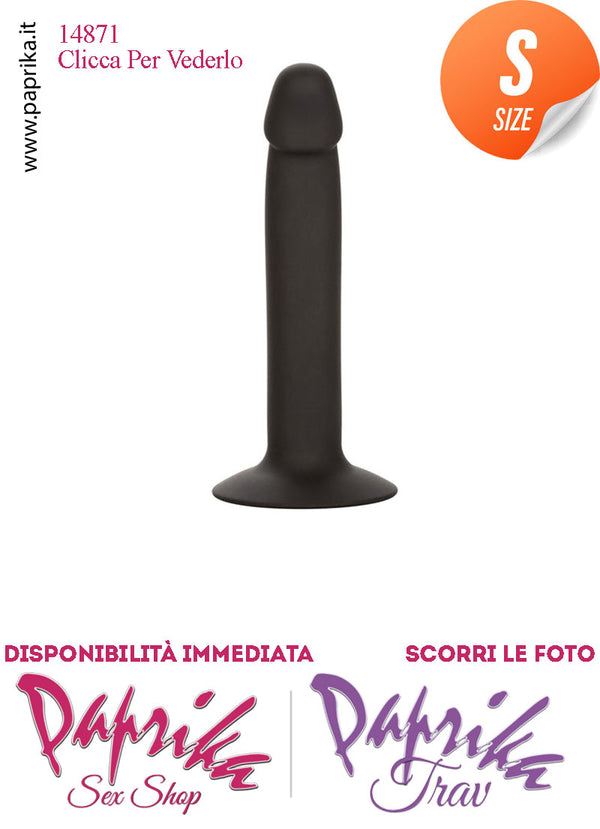 Dildo Anale Non Vibrante Silicone Liscio Ventosa Potente Unisex 15 cm Ø 28