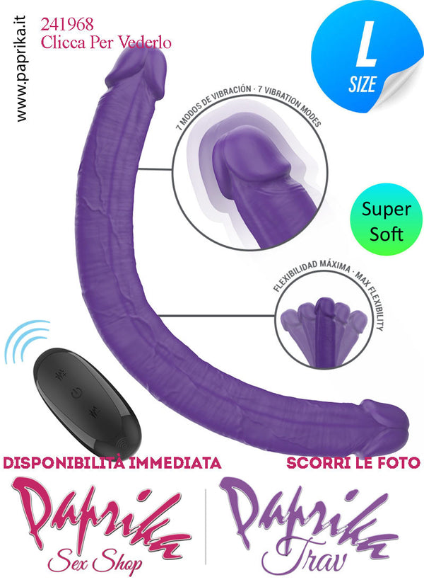 Fallo Doppio 2 Estremità 2 Partner Vibrante Telecomando 40 cm Ø 37 Silicone