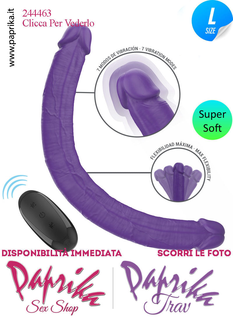 Fallo Doppio 2 Estremità 2 Partner Vibrante Telecomando 40 cm Ø 37 Silicone