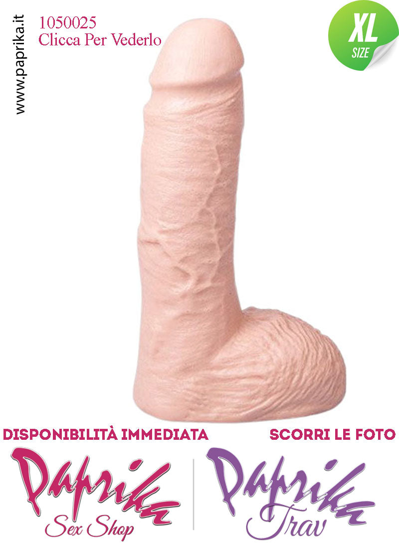 Fallo Dildo Unisex XL Pvc Venature Non Vibrante 16/19 cm Ø 48 Foro Posteriore