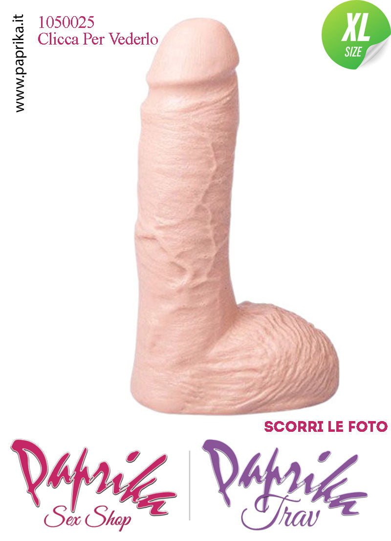 Fallo Dildo Unisex XL Pvc Venature Non Vibrante 16/19 cm Ø 48 Foro Posteriore