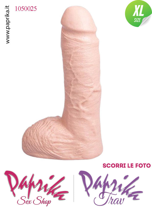 Fallo Dildo Unisex XL Pvc Venature Non Vibrante 16/19 cm Ø 48 Foro Posteriore