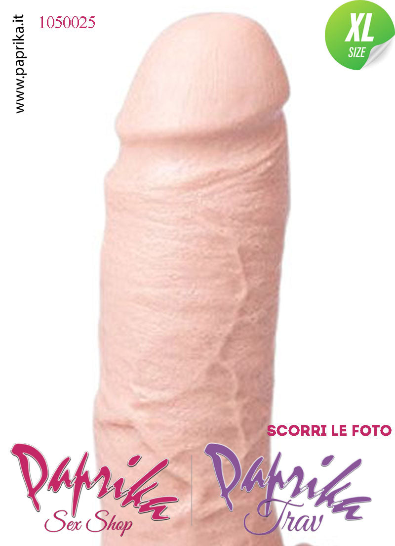 Fallo Dildo Unisex XL Pvc Venature Non Vibrante 16/19 cm Ø 48 Foro Posteriore