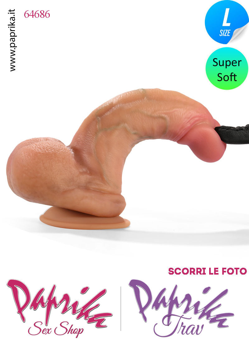 Fallo Testicoli Mobili Silicone Super Soft Large 10/13 cm Ø 36 Non Vibrante Ventosa