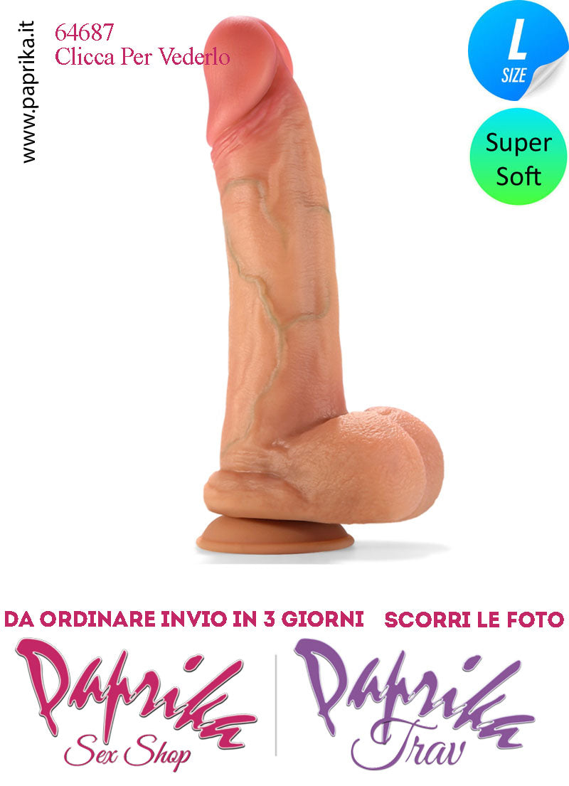 Fallo Testicoli Mobili Silicone Super Soft Large 13/15 cm Ø 36 Non Vibrante Ventosa