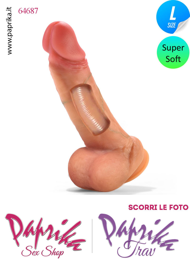 Fallo Testicoli Mobili Silicone Super Soft Large 13/15 cm Ø 36 Non Vibrante Ventosa